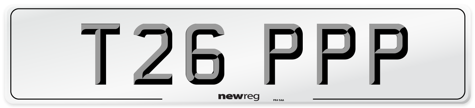 T26 PPP Number Plate from New Reg
